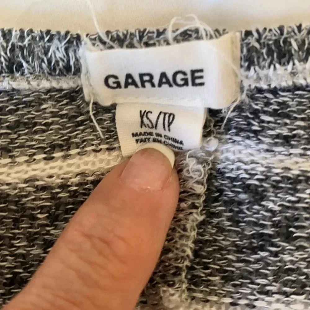 Garage black and white horizontal striped sweater size XS